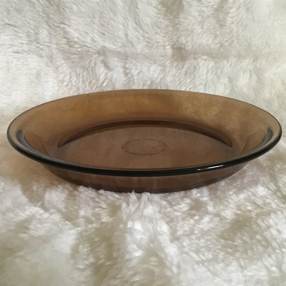 Pyrex Amber Vision Corning USA Pie Plate 8 Inch - Picture 1 of 3